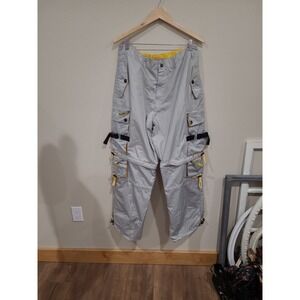 NESI A.G. Vtg. Nylon Cargo Convertible Athletic‎ Relaxed pants Men SZ 36 gray